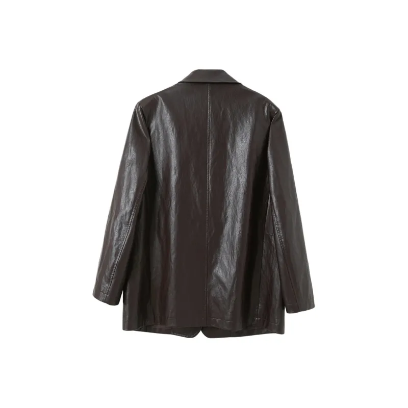 3COLOUR Leather Jacket Women's Ancora Red-8