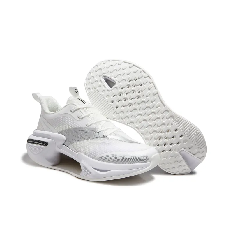 KFT Running Shoes Unisex Low Top Silver White/White Black/White Purple-4