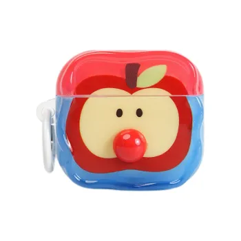 Wei Xin Compatibility  Apple AirPods 4/2/3/4th Generation/AirPods Pro/Pro 2 TPU Blue Base Red Apple Headphone Cases