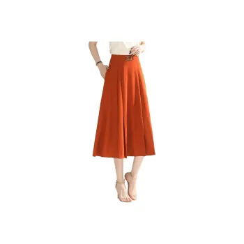 YIRANCHUN Casual Long Skirt Women's Orange Red