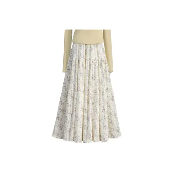 TOUCH Casual Long Skirt Women's Purple Floral