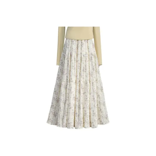 TOUCH Casual Long Skirt Women's Purple Floral