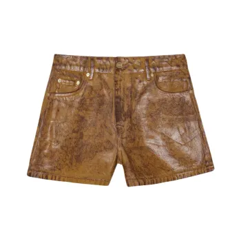 GANNI Denim Shorts Women's Brown