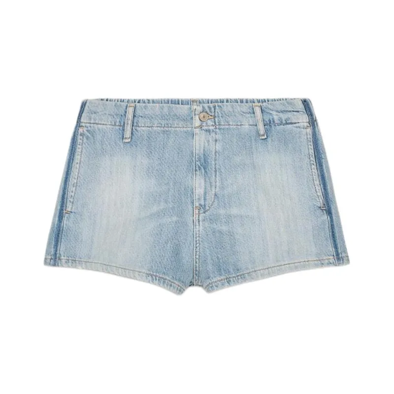 ZARA Trf Denim Shorts Women's Light Blue-0