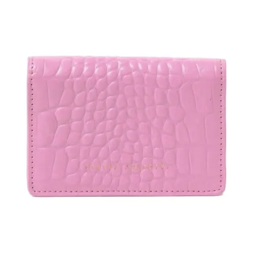 Beams STATUS ANXIETY Collaboration Cow Leather Card Holder Women's Pink