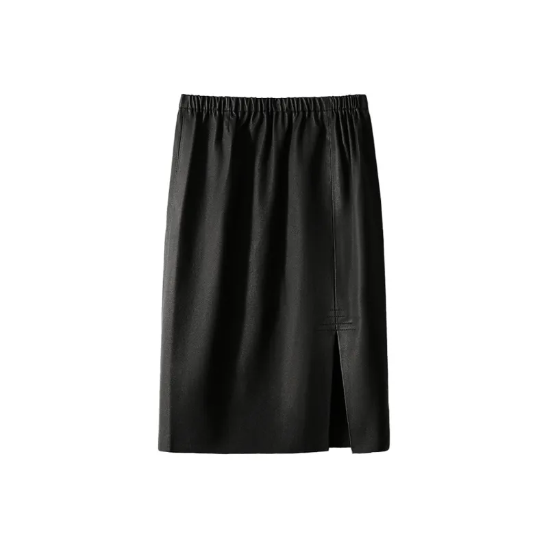 Kele Coco Leather Short Skirts Women's Black-0
