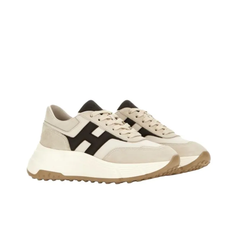 HOGAN Patch Low Top Casual Shoes Women's Beige-1