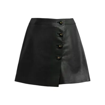 COACH FW24 Leather Short Skirts Women's Black