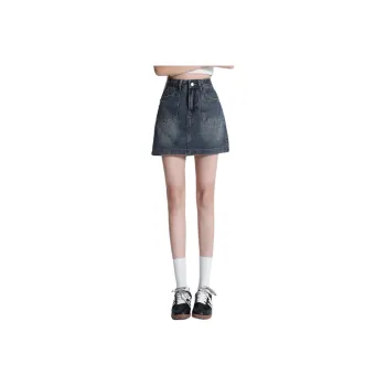 Tonlion Denim Short Skirts Women's Vintage Blue