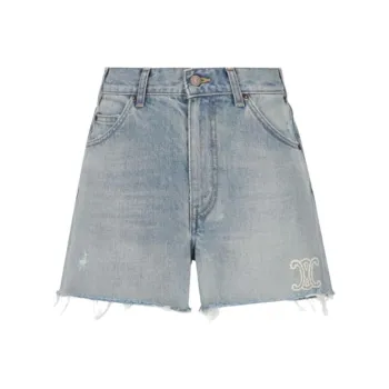 CELINE Denim Shorts Women's Sky Blue