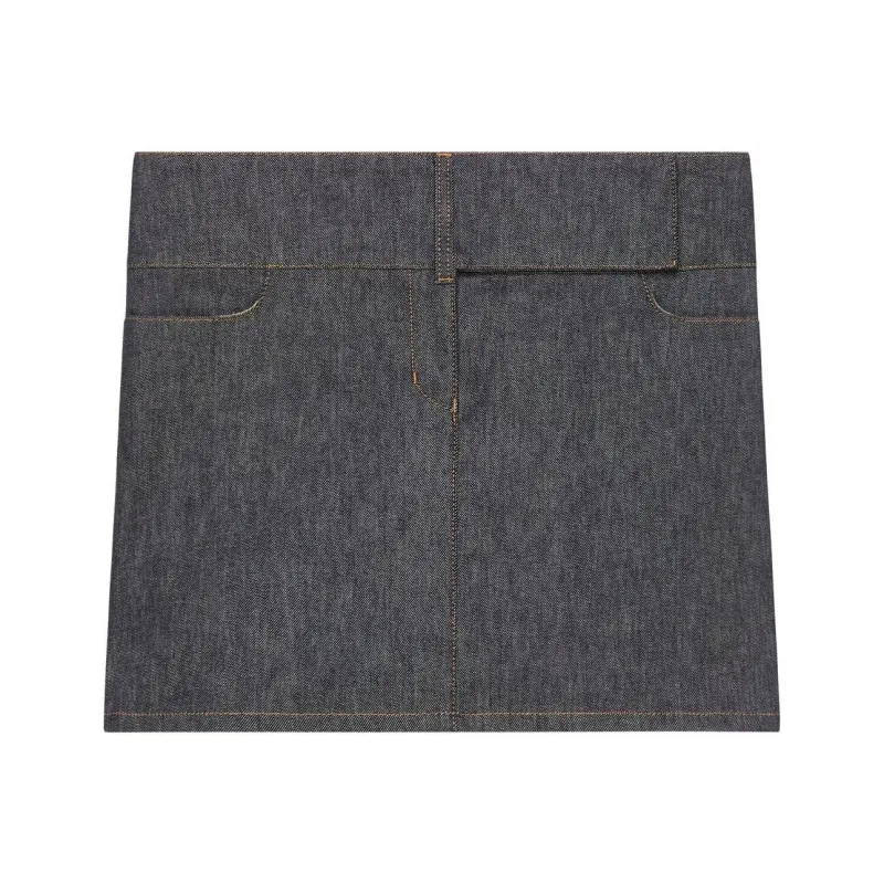 COURREGES Belted Denim Miniskirt 'Dark Heather Grey'-0