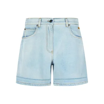 MSGM Logo Patch Denim Shorts