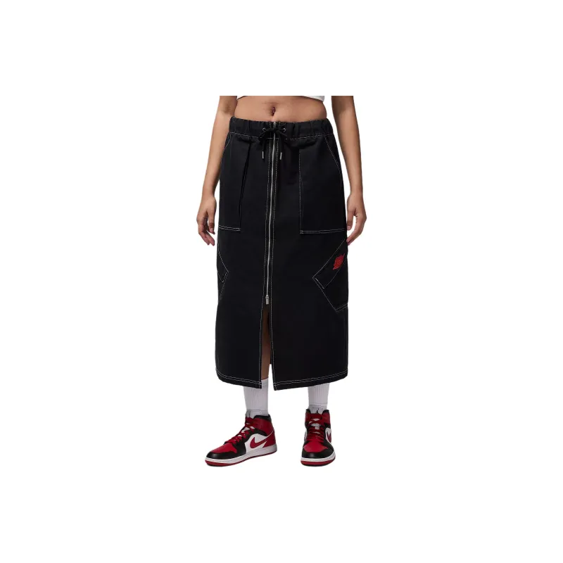 Jordan AirCHICAGO SS25 Casual Long Skirt Women's Black-0
