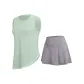 Clothing Set (Light Green Tank Top+Light Gray Shorts)