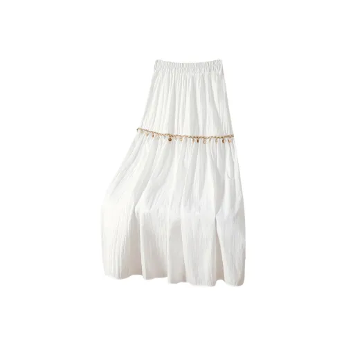 TOUCH Casual Long Skirt Women's White