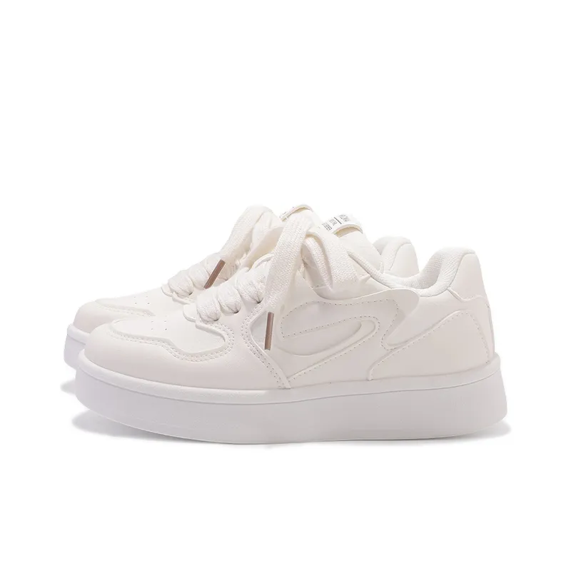 Miss Zhang Lightweight Height Increasing Low Top Skateboard Shoes Women's Beige-1
