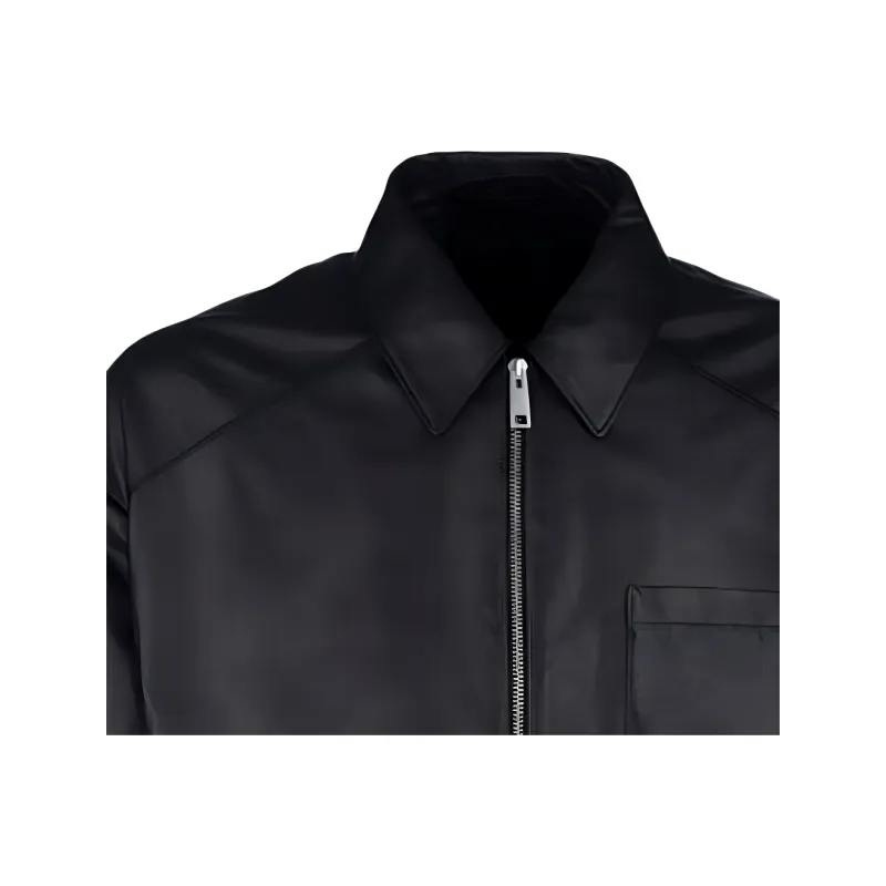 PRADA Zip Up Leather Jacket-4