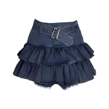 KKX Denim Short Skirts Women's Blue
