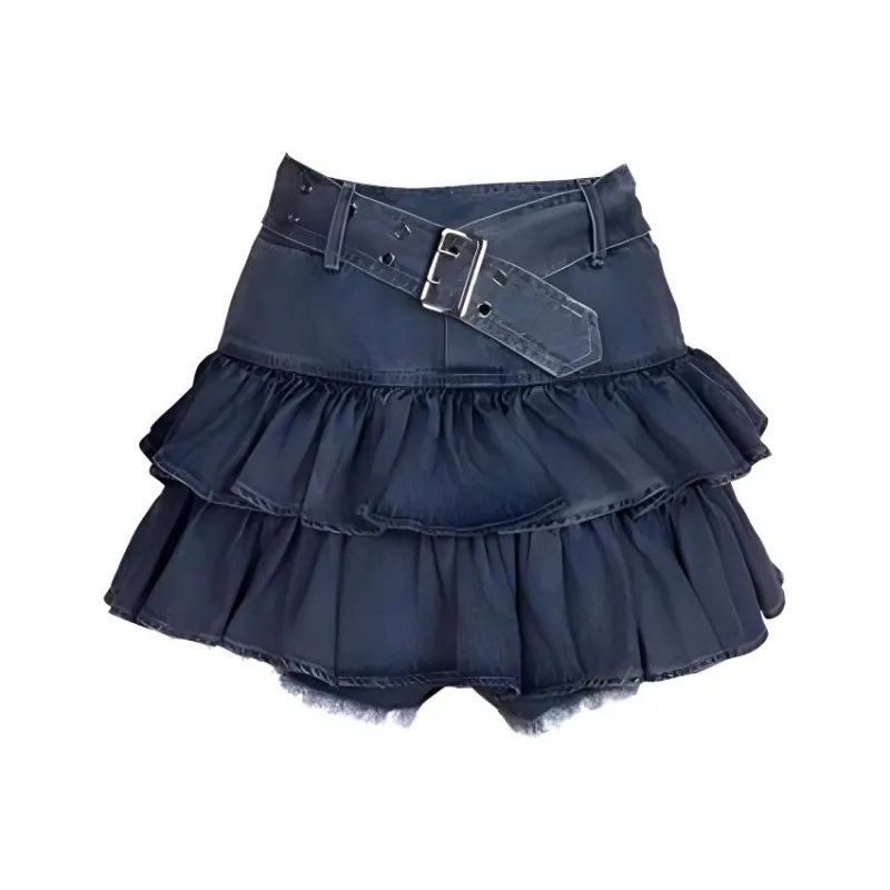 KKX Denim Short Skirts Women's Blue-0