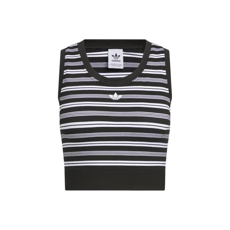 Adidas Originals STRIPEDPADDEDTANKTOP Sport Vests Women's Black-0