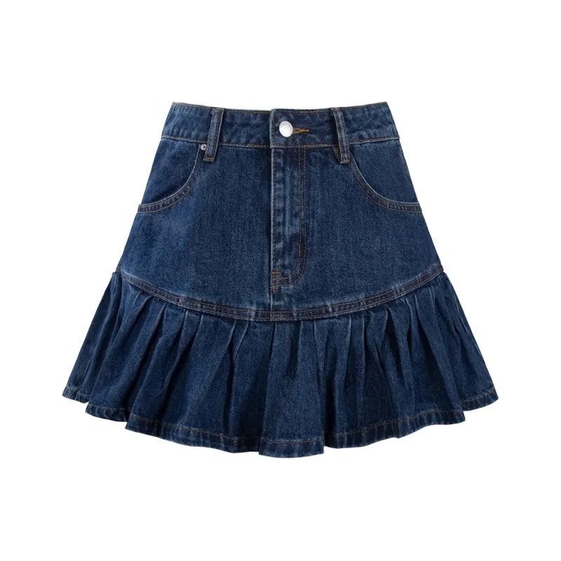 UNIFREE Denim Short Skirts Women's Blue-0