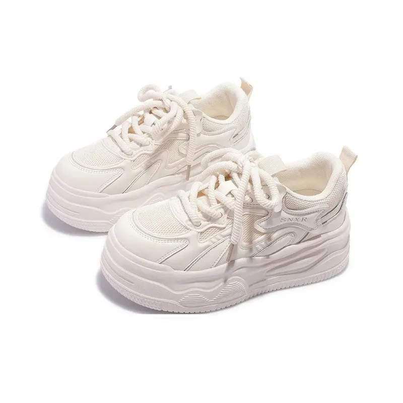 Fawn Miri Slip Resistant, Breathable, Height Increasing Low Top Skateboard Shoes Women's Ecru-4