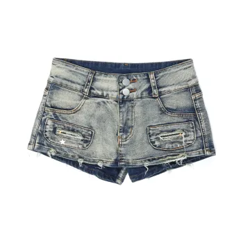 YINLEI Denim Short Skirts Women's Blue