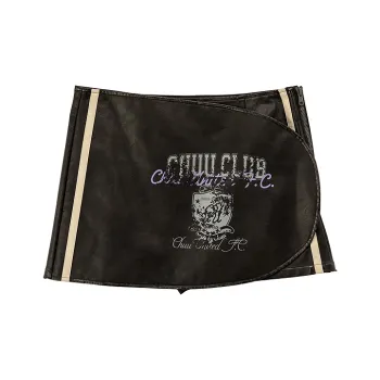 CHUU Leather Short Skirts Women's Black