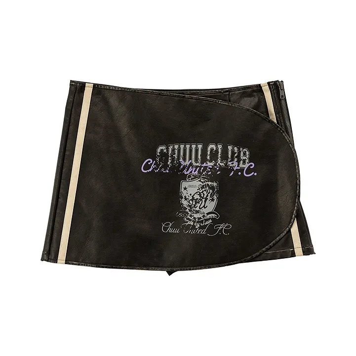 CHUU Leather Short Skirts Women's Black-0