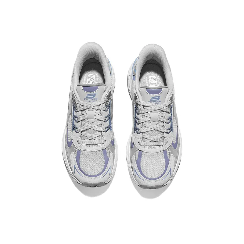 Skechers SPORT WOMENS Anti Slip Wear Resistant Low Top Chunky Sneakers Women's Gray-2
