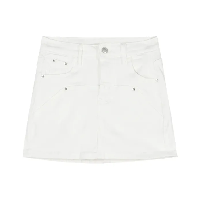 POPO.INFO Denim Short Skirts Women's White-0