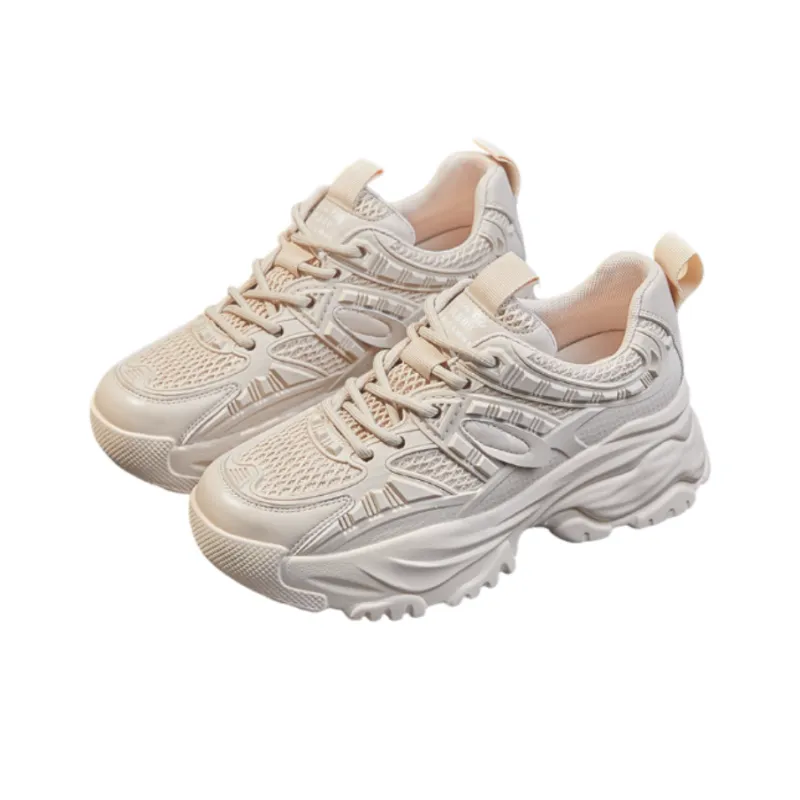 LINGPAO Breathable Height Increase Low Top Chunky Sneakers Women's-7