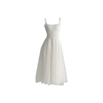 HUINIAN Slip Dresses Women's Snow Mountain White