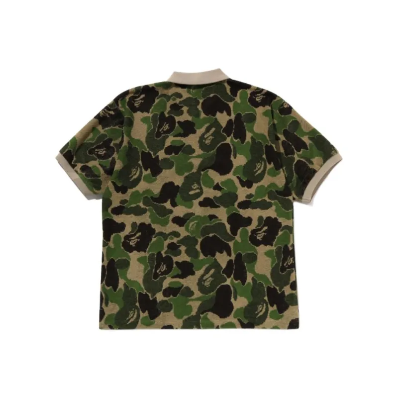 Bape Abc Camo Pile Jacquard Relaxed Fit Polo Shirt-1