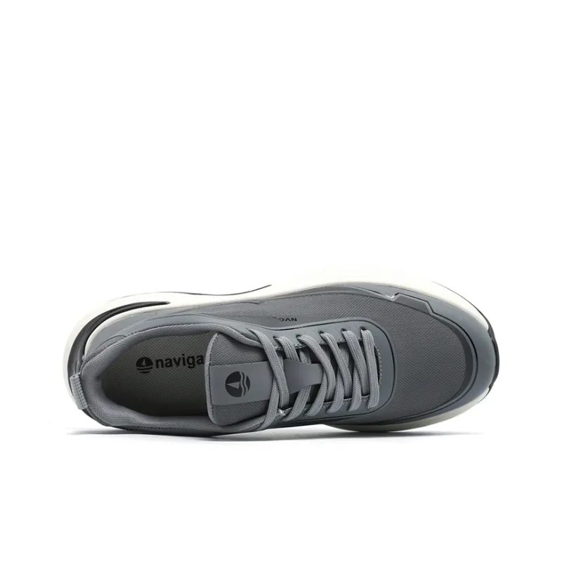 NAVIGARE Small Sailboat Height Increasing Low Top Casual Shoes Men's Gray-3