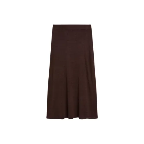 Massimo Dutti Casual Long Skirt Women's Dark Purple