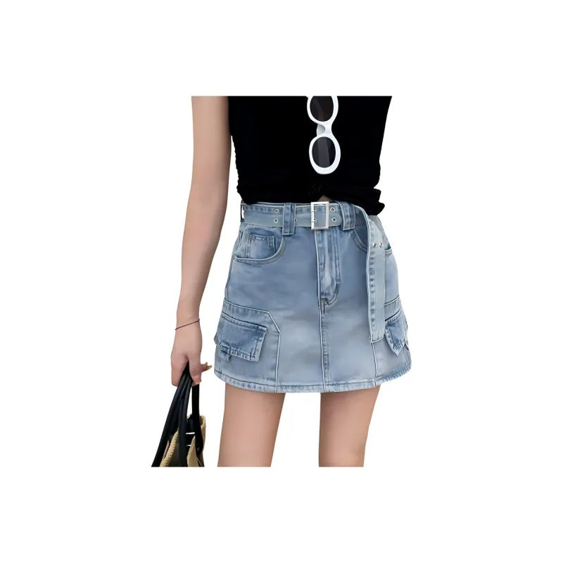 Shuhao Bai Denim Short Skirts Women's-6