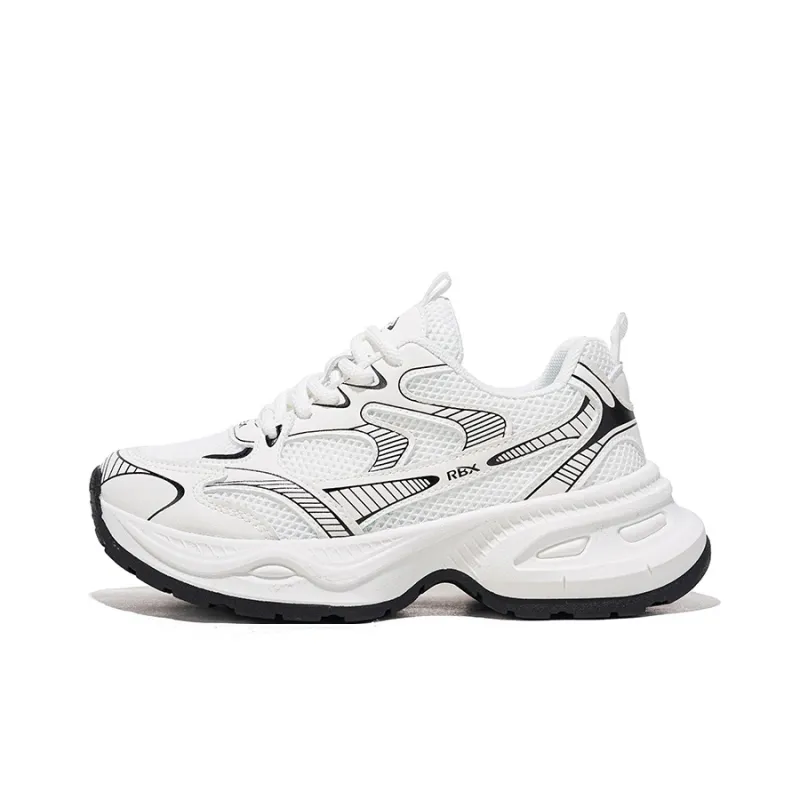 RENBEN Balance Lightweight Height Increasing Low Top Chunky Sneakers Women's White-0