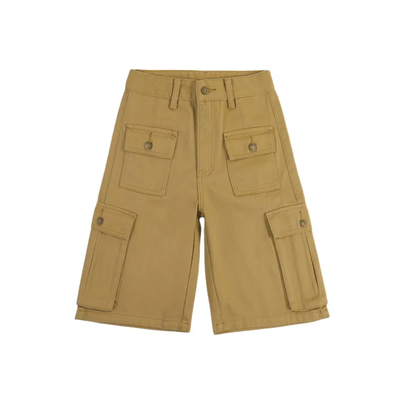 Rose Denim Shorts Women's Khaki-0