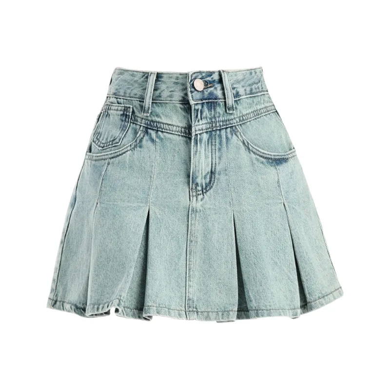 MM Denim Short Skirts Women's Light Blue-0