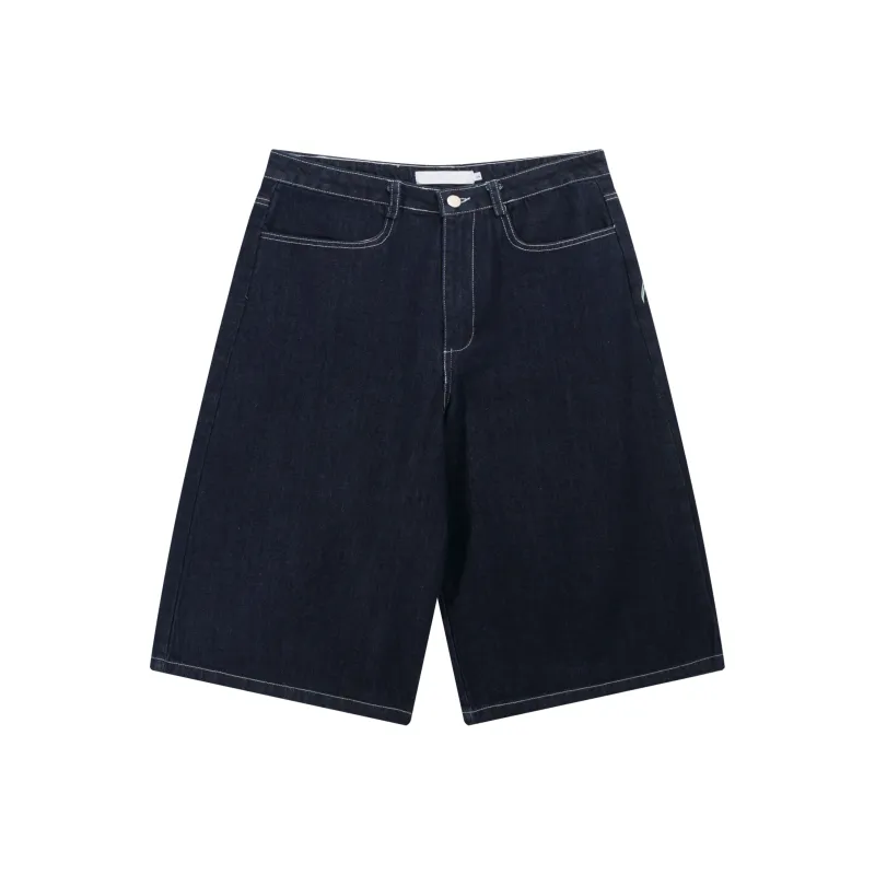 VINMUK Denim Shorts Unisex Blue-0