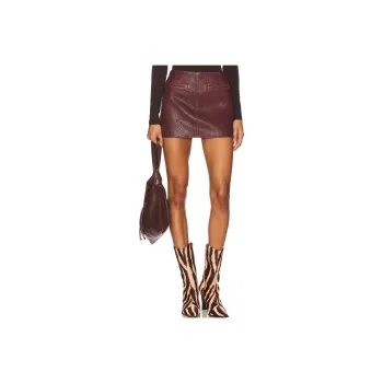 A.L.C. Leather Short Skirts Women's Burnt Brown
