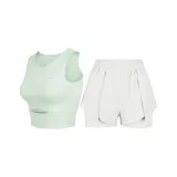 Clothing Sets (Kikyo Green Tank Top+Light Gray Shorts)