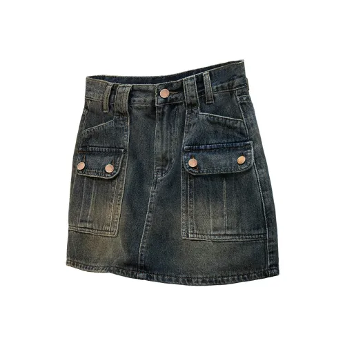 Cypress House Denim Short Skirts Women's Vintage Dark Blue