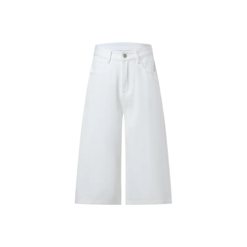 Wen Shan Denim Shorts Women's White-0