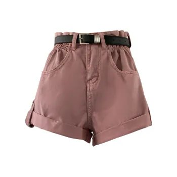 SHIJI Denim Shorts Women's Dirty Pink