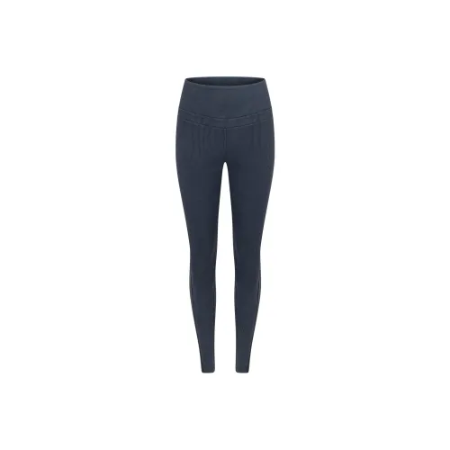 LORNA JANE Stride Washed Rib Full Length Leggings Athletic Trousers Women's Black