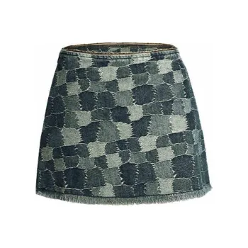 DeleteEX Denim Short Skirts Women's Dark Blue