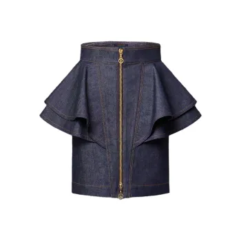 LOUIS VUITTON Denim Flounce Skirt