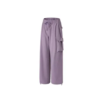 Lan Pattern Athletic Trousers Women's Purple
